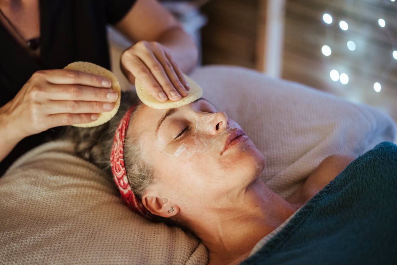 A woman receiving spa treatments at a Houston spa.