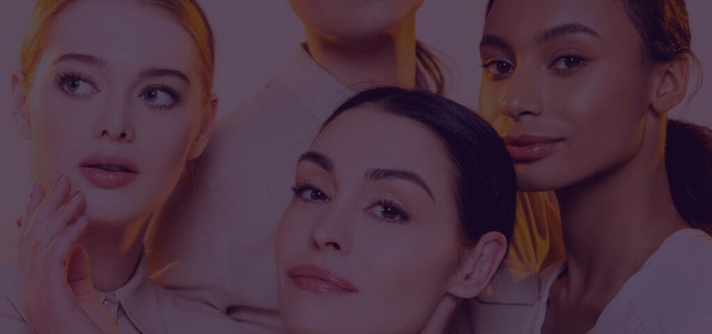 beautiful multicultural women with makeup isolated